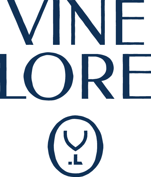 VineLore logo primary grape blue